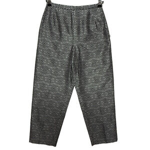 Vintage‎ Talbots Pants 6 Petite Silk Black Silver Side Zip Actual 27X25 Party